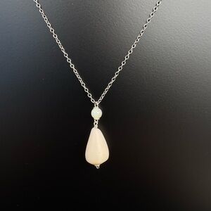 Hawaiian Cone Shell with Mother of Pearl bead, 925 Sterling Silver Necklace